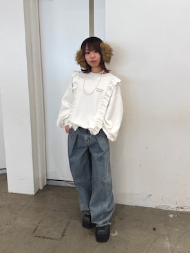 「アイテム（パーカー）」を使った、ERIKOさん（レディース・152cm）の秋コーディネート