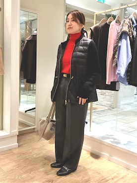 「季節の変わり目羽織コーデ」｜「アイテム（ダウンジャケット/コート）」を使った、Ishikawaさん（レディース・157cm）の秋コーディネート