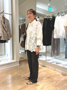 「アイテム（バッグ、ブルー系）」を使った、Ishikawaさん（レディース・157cm）の夏コーディネート