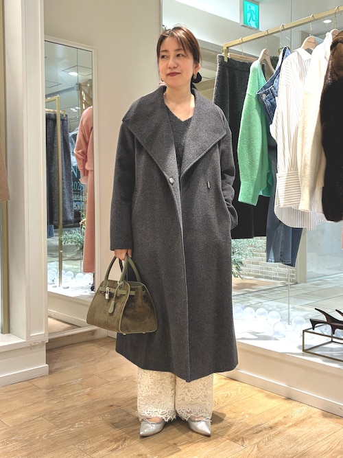 セール】【一部WEB限定色】アンゴラビーバーベルテッドロングコート