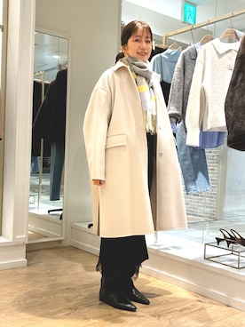 「アイテム（ストール/ショール）」を使った、Ishikawaさん（レディース・157cm）の秋コーディネート