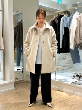 「アイテム（ステンカラーコート）」を使った、Ishikawaさん（レディース・157cm）の秋コーディネート