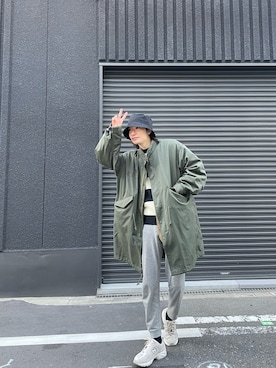 「ADAM ET ROPE'（アダムエロペ）のアイテム（モッズコート）」を使った、kanatoさん（メンズ・174cm）の冬コーディネート