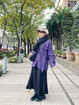 「新年一発目」｜「アイテム（帽子）」を使った、hello73huangさん（レディース・154cm）の冬コーディネート
