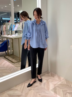 「NOLLEY’S Sophi（ノーリーズソフィ）のアイテム（アクセサリー）」を使った、EIKA.Kさん（レディース・160cm）の夏コーディネート