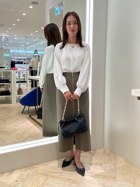 「NOLLEY’S Sophi（ノーリーズソフィ）のアイテム（アクセサリー）」を使った、EIKA.Kさん（レディース・160cm）の夏コーディネート