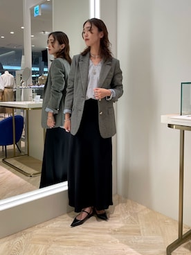 「NOLLEY’S Sophi（ノーリーズソフィ）のアイテム（アクセサリー）」を使った、EIKA.Kさん（レディース・160cm）の秋コーディネート