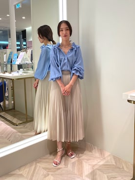 「NOLLEY’S Sophi（ノーリーズソフィ）のアイテム（アクセサリー）」を使った、EIKA.Kさん（レディース・160cm）の夏コーディネート