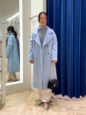 「NOLLEY’S Sophi（ノーリーズソフィ）のアイテム（チェスターコート）」を使った、EIKA.Kさん（レディース・160cm）の冬コーディネート