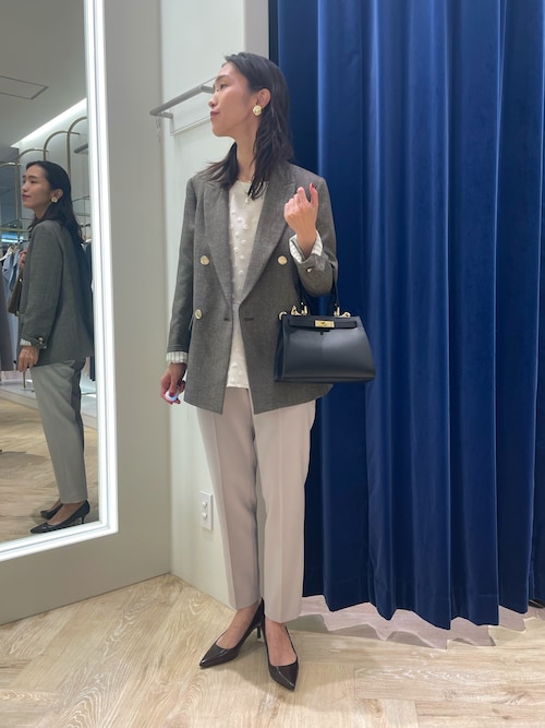 セール】ドットカットジャガードペプラムブラウス（シャツ/ブラウス