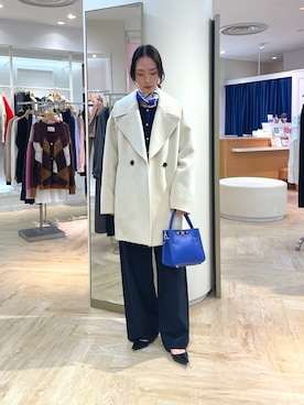 「アイテム（ダッフルコート）」を使った、EIKA.Kさん（レディース・160cm）の秋コーディネート