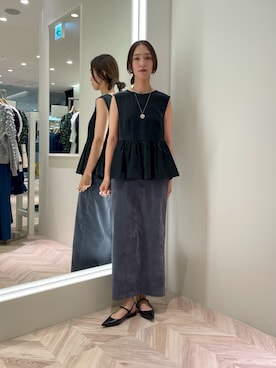 「NOLLEY’S Sophi（ノーリーズソフィ）のアイテム（アクセサリー）」を使った、EIKA.Kさん（レディース・160cm）の夏コーディネート
