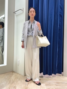 「アイテム（テーラードジャケット）」を使った、EIKA.Kさん（レディース・160cm）の夏コーディネート