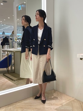 「NOLLEY’S Sophi（ノーリーズソフィ）のアイテム（ジャケット/アウター）」を使った、EIKA.Kさん（レディース・160cm）の春コーディネート