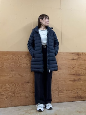 「アイテム（ダウンジャケット/コート、ブルー系）」を使った、Wajikiさん（レディース・157cm）の秋コーディネート