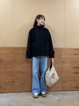 「アイテム（エコバッグ/サブバッグ）」を使った、Wajikiさん（レディース・157cm）の冬コーディネート