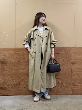 「アイテム（ボストンバッグ、ブラック系）」を使った、Wajikiさん（レディース・157cm）の秋コーディネート
