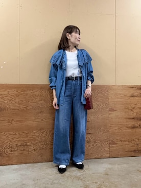 「アイテム（タンクトップ）」を使った、Wajikiさん（レディース・157cm）の秋コーディネート