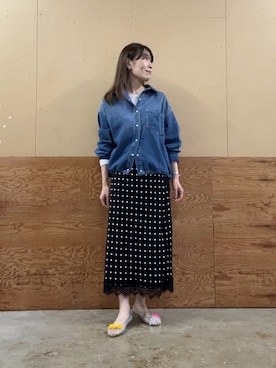 「アイテム（シャツ/ブラウス）」を使った、Wajikiさん（レディース・157cm）の秋コーディネート