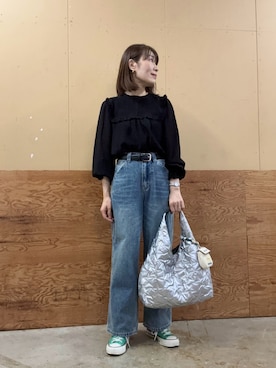 「アイテム（ポーチ）」を使った、Wajikiさん（レディース・157cm）の秋コーディネート