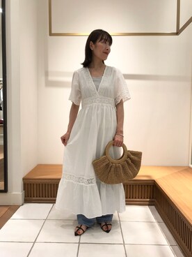 「fredy emue（フレディエミュ）のヌードストラップフラットサンダル（サンダル）」を使った、Wajikiさん（レディース・157cm）の夏コーディネート