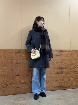 「アイテム（ダッフルコート）」を使った、Wajikiさん（レディース・157cm）の冬コーディネート