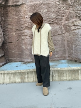 「アイテム（リング）」を使った、Vさん（レディース・165cm）の秋コーディネート