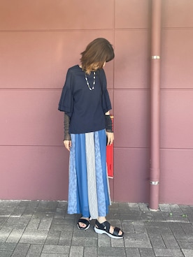 「NATURAL BEAUTY BASIC（ナチュラルビューティーベーシック）のアイテム（シャツ/ブラウス）」を使った、Vさん（レディース・165cm）の秋コーディネート