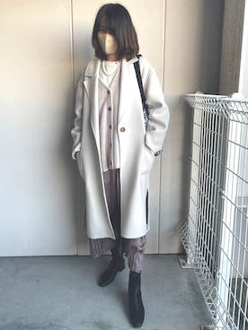 「カーディガンコーデ」｜「アイテム（その他アウター）」を使った、Vさん（レディース・164cm）の冬コーディネート