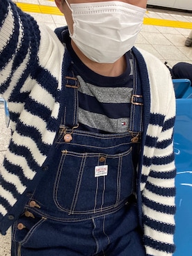 「アイテム（オールインワン・サロペット）」を使った、   ㅤさん（メンズ・179cm）の冬コーディネート