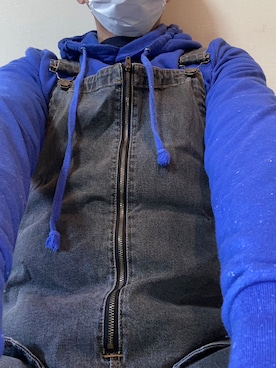 「アイテム（サロペット/オーバーオール）」を使った、   ㅤさん（メンズ・179cm）の冬コーディネート