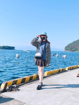 「FACETASM（ファセッタズム）のアイテム（帽子）」を使った、りんさん（レディース・169cm）の秋コーディネート