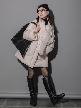 「miniyu（ミニュウ）のアイテム（ジャケット/アウター）」を使った、mhbgtokyoさん（レディース・160cm）の秋コーディネート