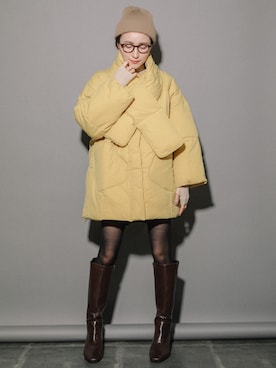「miniyu（ミニュウ）のアイテム（ジャケット/アウター）」を使った、mhbgtokyoさん（レディース・160cm）の冬コーディネート