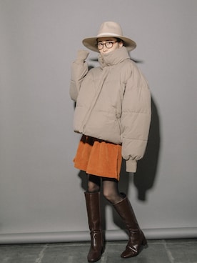 「miniyu（ミニュウ）のアイテム（ジャケット/アウター）」を使った、mhbgtokyoさん（レディース・160cm）の秋コーディネート