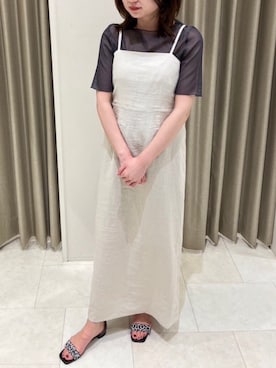 「Te chichi（テチチ）のレーヨンリネンキャミワンピース（ワンピース）」を使った、mさん（レディース・162cm）の夏コーディネート