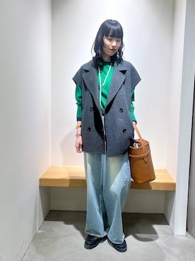 「アイテム（ハンドバッグ）」を使った、清水さん（レディース・170cm）の秋コーディネート