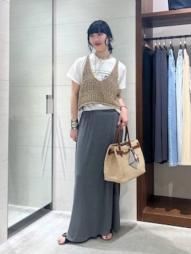 「PLAKTON（プラクトン）のアイテム」を使った、清水さん（レディース・172cm）の夏コーディネート