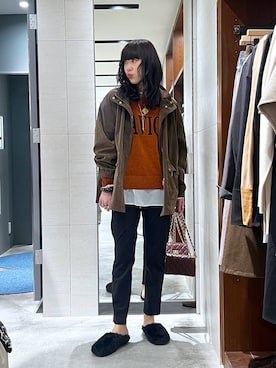「MILOS（ミロス）のアイテム」を使った、清水さん（レディース・172cm）の秋コーディネート