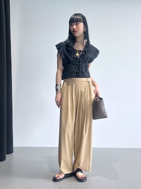 「BARNYARDSTORM（バンヤードストーム）のアイテム（パンツ）」を使った、清水さん（レディース・172cm）の春コーディネート