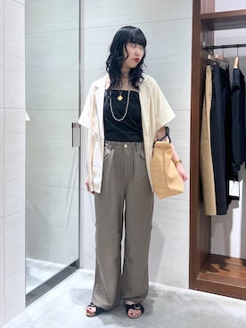 「PLAKTON（プラクトン）のアイテム」を使った、清水さん（レディース・172cm）の夏コーディネート