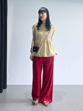 「PLAKTON（プラクトン）のアイテム」を使った、清水さん（レディース・172cm）の夏コーディネート