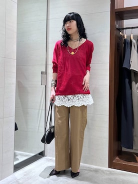 「BARNYARDSTORM（バンヤードストーム）のアイテム（パンプス）」を使った、清水さん（レディース・172cm）の春コーディネート