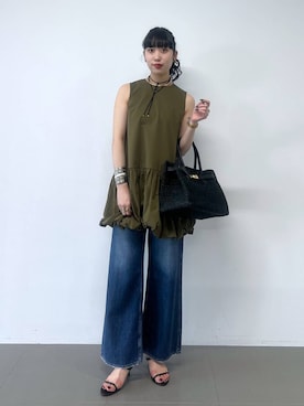 「COTTO（コトゥー）のアイテム」を使った、清水さん（レディース・172cm）の夏コーディネート