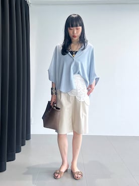 「BARNYARDSTORM（バンヤードストーム）のアイテム（パンツ）」を使った、清水さん（レディース・172cm）の春コーディネート