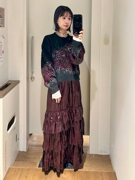 「アイテム（アクセサリー、ブラック系）」を使った、yuriseki0119さん（レディース・158cm）の冬コーディネート