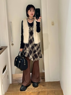 「アイテム（チュニック）」を使った、yuriseki0119さん（レディース・158cm）の秋コーディネート