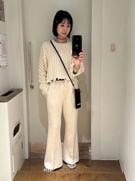 「JEANASIS（ジーナシス）のフェイクスエードスマホケースショルダー/580500（スマホグッズ）」を使った、yuriseki0119さん（レディース・158cm）の秋コーディネート