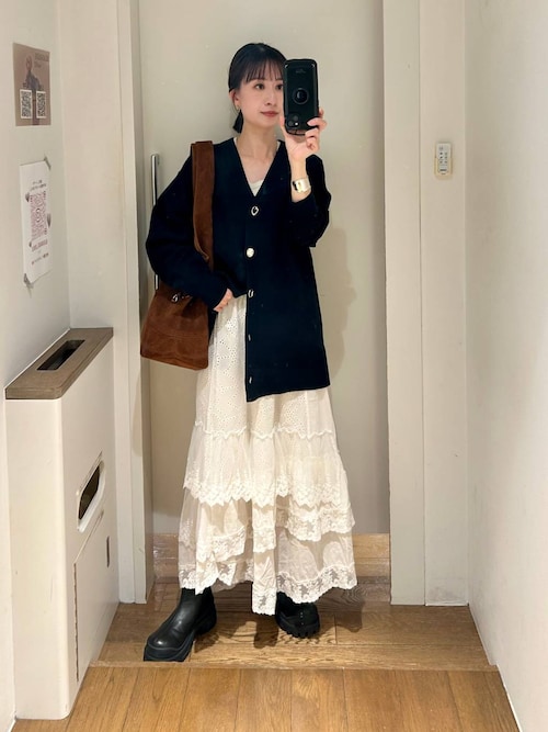 セール】【eL】12G Vertical VCardigan/636828（カーディガン/ボレロ