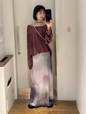 「JEANASIS（ジーナシス）のフェイクスエードパーツチョーカー/570660（チョーカー）」を使った、yuriseki0119さん（レディース・158cm）の夏コーディネート